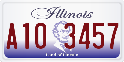IL license plate A103457