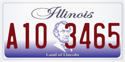 IL license plate A103465