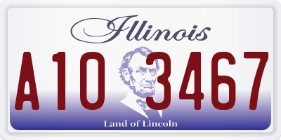 IL license plate A103467