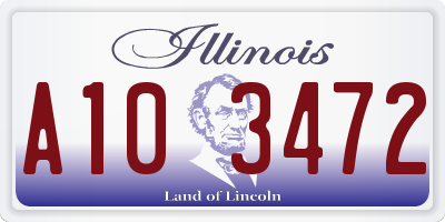 IL license plate A103472