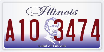 IL license plate A103474