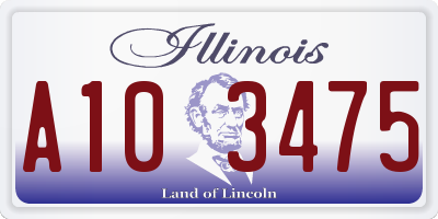 IL license plate A103475