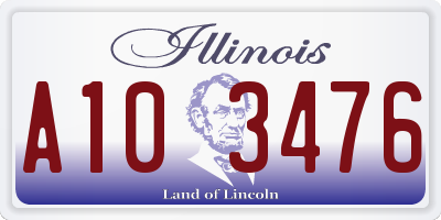 IL license plate A103476
