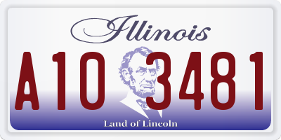 IL license plate A103481