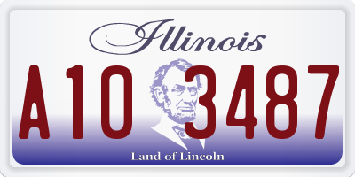 IL license plate A103487