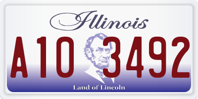 IL license plate A103492