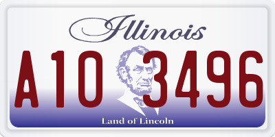 IL license plate A103496