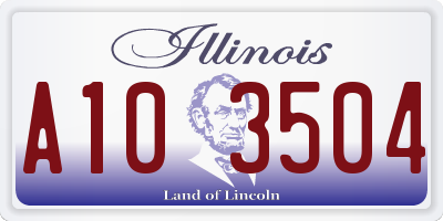 IL license plate A103504