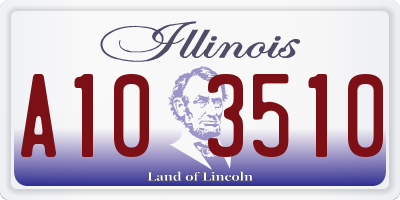 IL license plate A103510