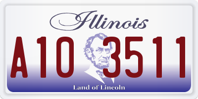 IL license plate A103511