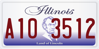 IL license plate A103512