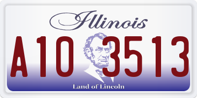 IL license plate A103513