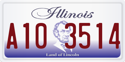 IL license plate A103514