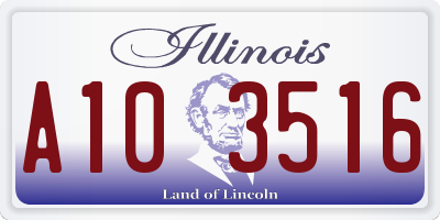 IL license plate A103516