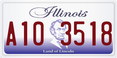 IL license plate A103518