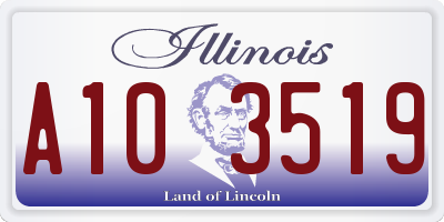 IL license plate A103519
