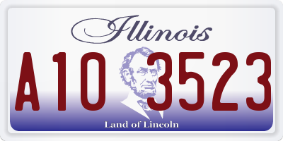 IL license plate A103523