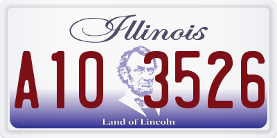 IL license plate A103526