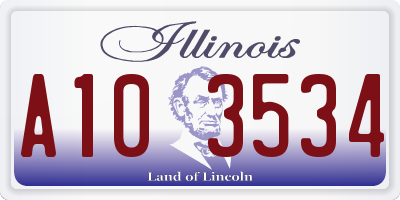 IL license plate A103534