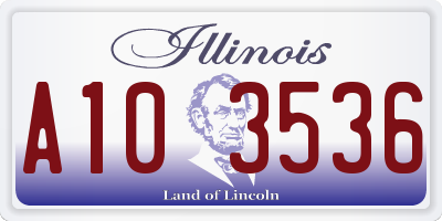 IL license plate A103536