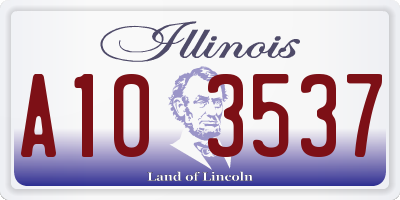 IL license plate A103537