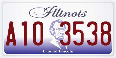 IL license plate A103538