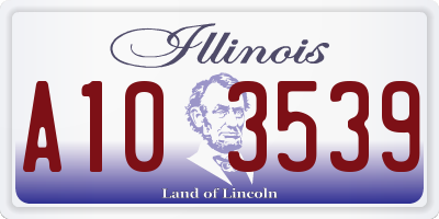 IL license plate A103539
