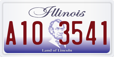 IL license plate A103541
