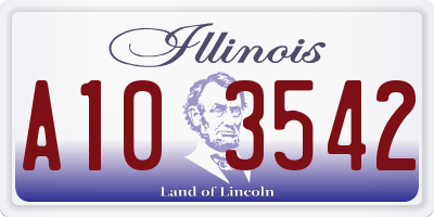 IL license plate A103542