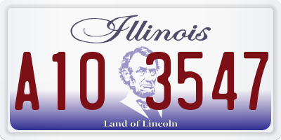 IL license plate A103547