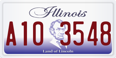 IL license plate A103548