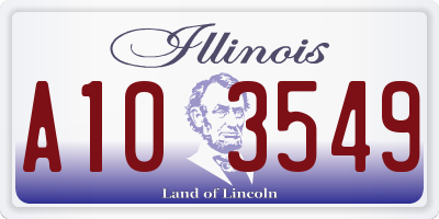 IL license plate A103549