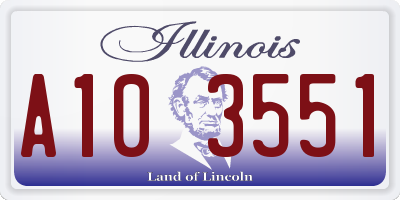 IL license plate A103551