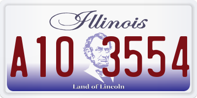 IL license plate A103554