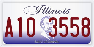 IL license plate A103558