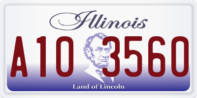 IL license plate A103560