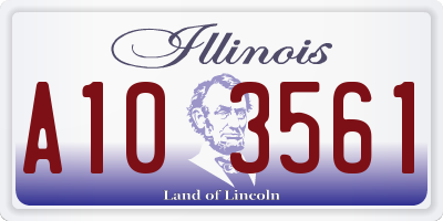IL license plate A103561
