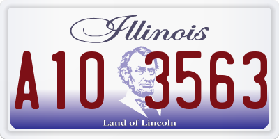IL license plate A103563