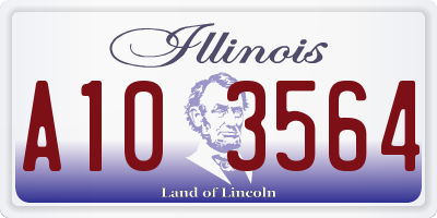 IL license plate A103564