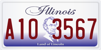 IL license plate A103567