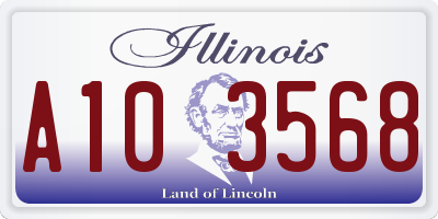 IL license plate A103568