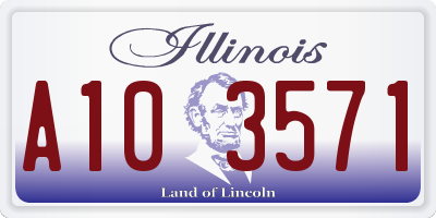 IL license plate A103571