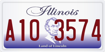 IL license plate A103574