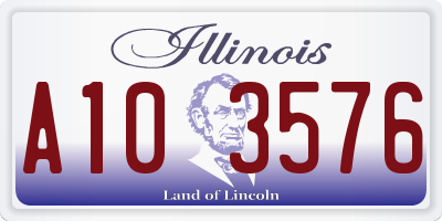 IL license plate A103576