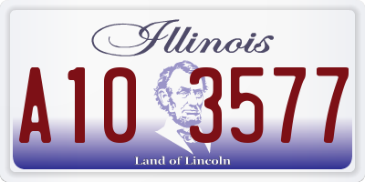 IL license plate A103577