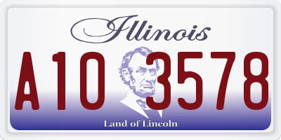 IL license plate A103578