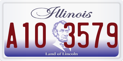 IL license plate A103579
