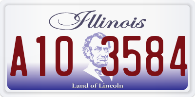 IL license plate A103584