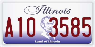 IL license plate A103585