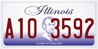 IL license plate A103592